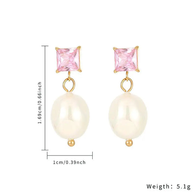 Rectangular Diamond 18K Earrings – Posh Atomic