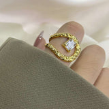 Rectangular Open-end Zircon Ring – Posh Atomic