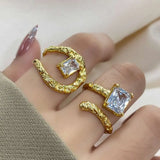 Rectangular Open-end Zircon Ring – Posh Atomic