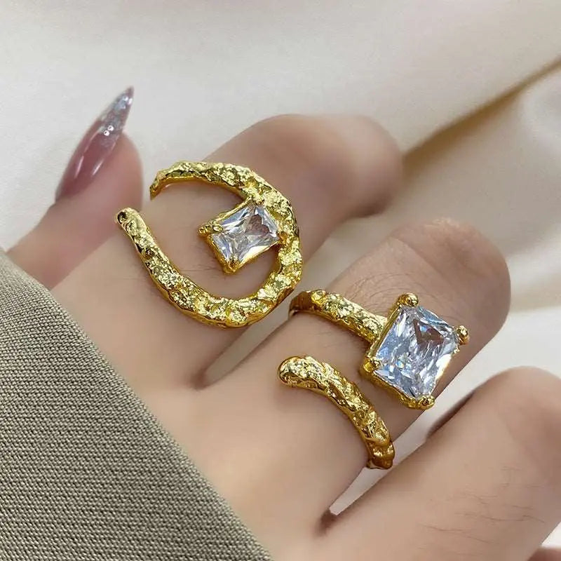 Rectangular Open-end Zircon Ring – Posh Atomic