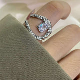 Rectangular Open-end Zircon Ring – Posh Atomic