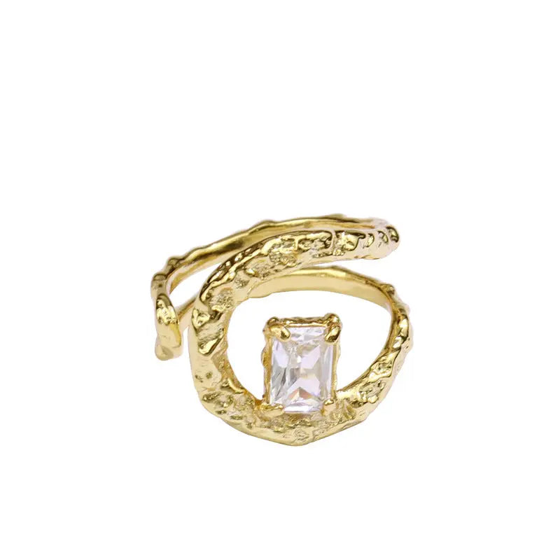 Rectangular Open-end Zircon Ring – Posh Atomic