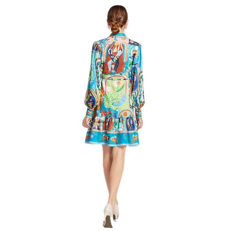 Retro Mid-length Dress Long Sleeve – Posh Atomic