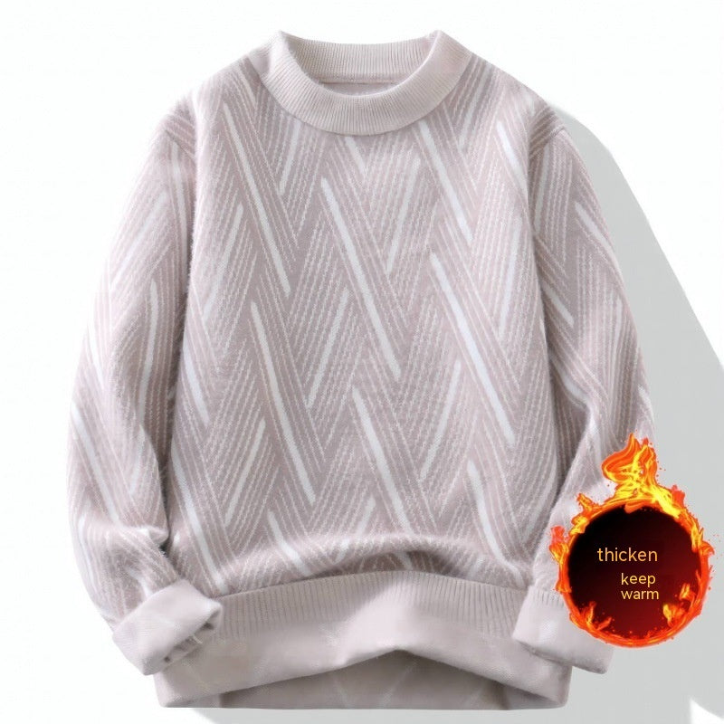 Round Neck Men's Sweater Beige 2XL – Posh Atomic