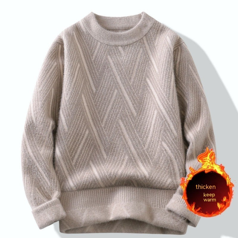 Round Neck Men's Sweater Dark Gray M – Posh Atomic