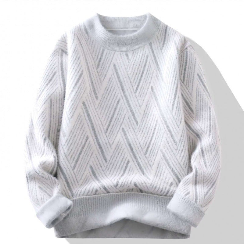 Round Neck Men's Sweater Khaki M – Posh Atomic