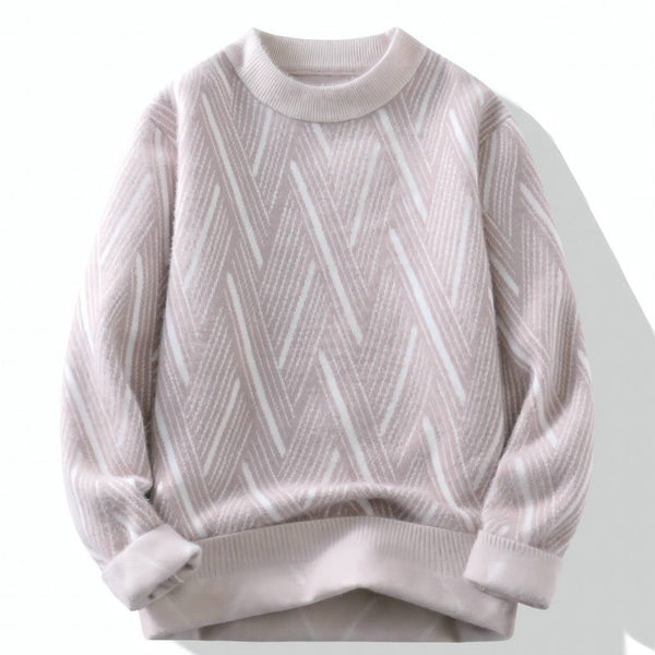 Round Neck Men's Sweater Khaki L – Posh Atomic