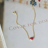 S925 Sterling Silver Gold-plated Little Red Heart Bracelet For Women – Posh Atomic