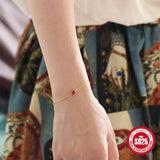 S925 Sterling Silver Gold-plated Little Red Heart Bracelet For Women Gold 925 Silver – Posh Atomic