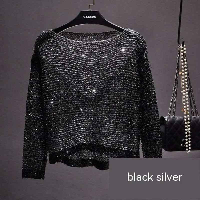 Sequined Loose Sweater Pullover – Posh Atomic