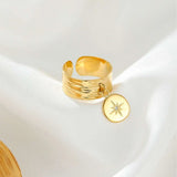 Six-pointed Star Adjustable Gold-plated Ring – Posh Atomic