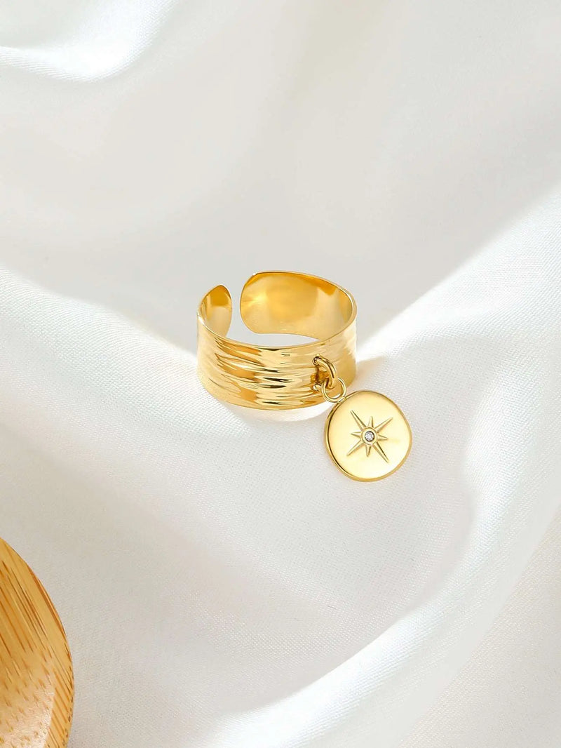 Six-pointed Star Adjustable Gold-plated Ring – Posh Atomic