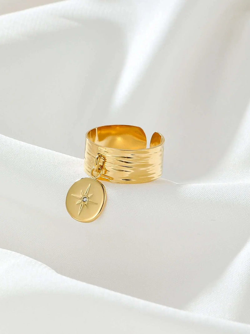 Six-pointed Star Adjustable Gold-plated Ring – Posh Atomic