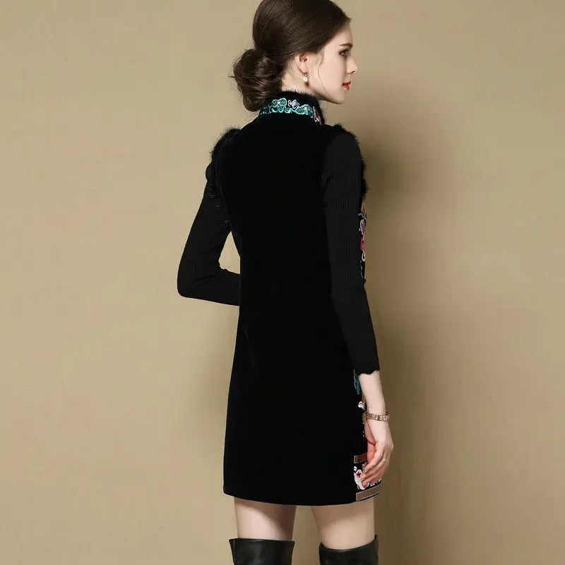 Sleeveless Embroidery Mid-length Dress Picture Color L – Posh Atomic
