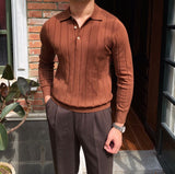 Slim Fit Knitted Long-sleeved Shirt Off white XL – Posh Atomic