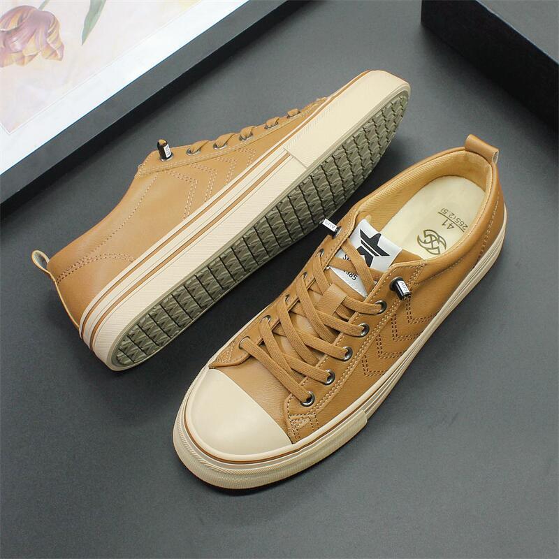 Soft Bottom Men's Casual Leather Shoes Army Green – Posh Atomic