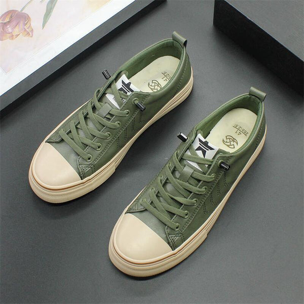 Soft Bottom Men's Casual Leather Shoes Army Green – Posh Atomic