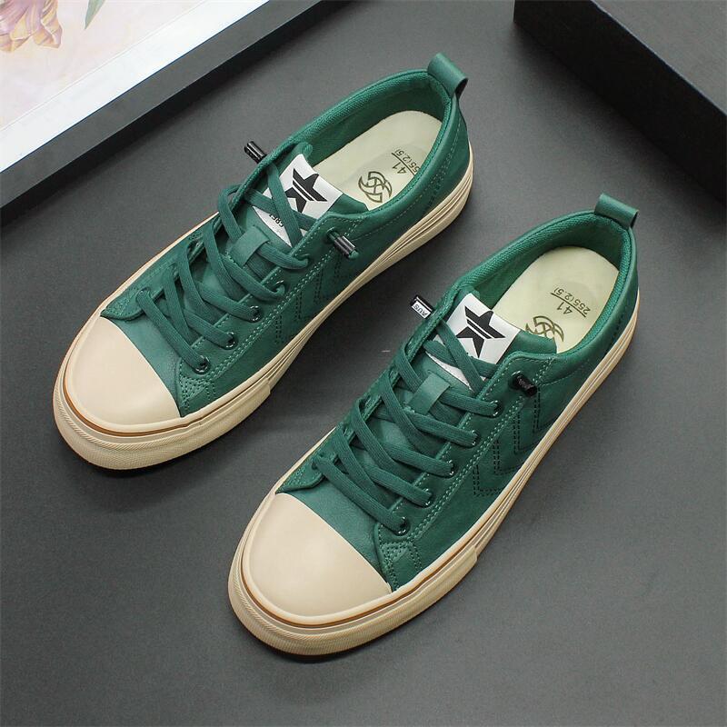 Soft Bottom Men's Casual Leather Shoes Army Green – Posh Atomic