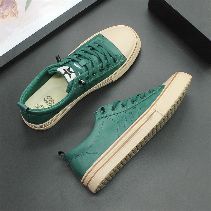 Soft Bottom Men's Casual Leather Shoes Dark Green – Posh Atomic