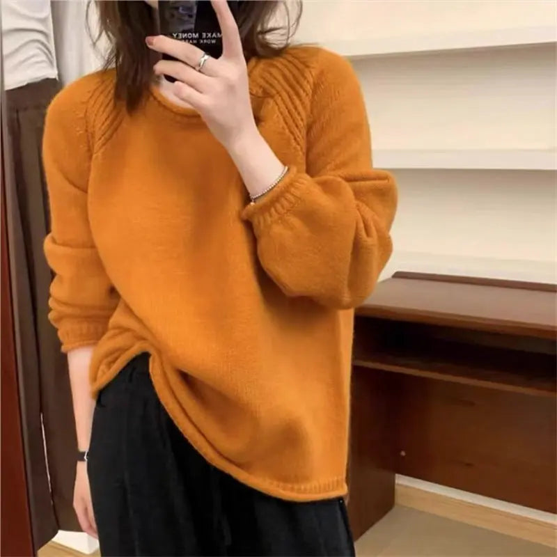 Solid Color Sweater Lake Blue Free Size – Posh Atomic
