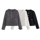 Solid Color Texture Casual Classic Style Jacket Women Black M – Posh Atomic