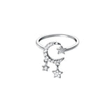 Star Moon Ring JZ 123 White Gold Color Adjustable Opening – Posh Atomic