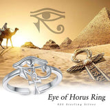 Sterling Silver Eye of Horus Ankh Cross Protection Ring – Posh Atomic