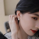 Sterling Silver Swan Zircon Pearl Stud Earrings – Posh Atomic