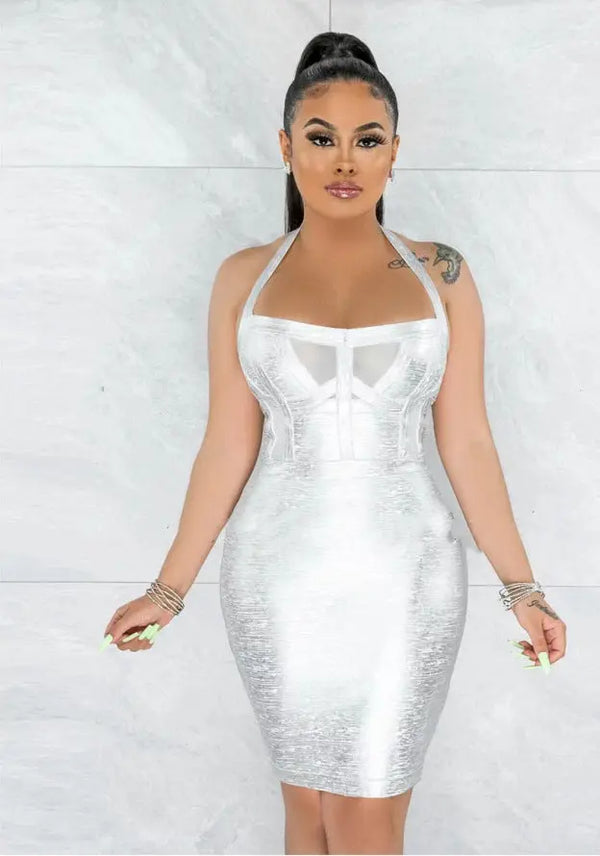 Stunning Bandage Party Dress White M – Posh Atomic