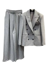 Suit with Vest and Pleated Wide Leg Trousers Gray Strapless L – Posh Atomic