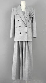 Suit with Vest and Pleated Wide Leg Trousers Three piece set M – Posh Atomic