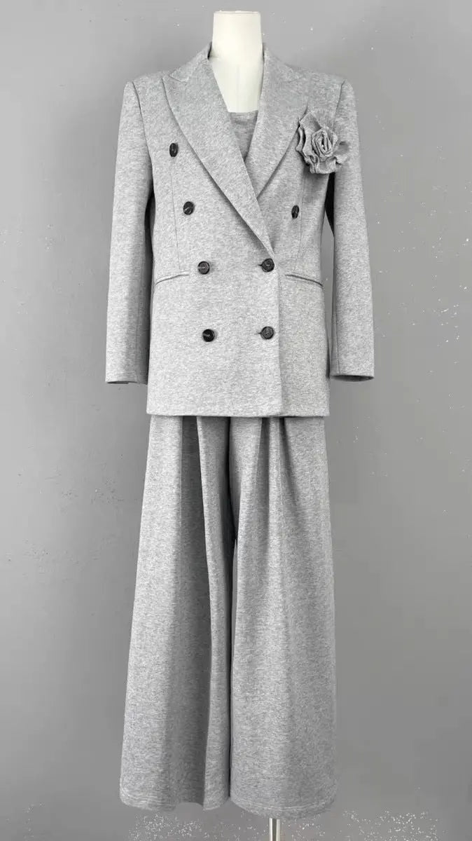 Suit with Vest and Pleated Wide Leg Trousers Three piece set M – Posh Atomic