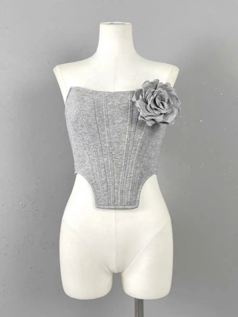 Suit with Vest and Pleated Wide Leg Trousers Gray Strapless M – Posh Atomic