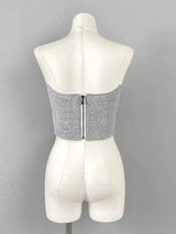 Suit with Vest and Pleated Wide Leg Trousers Gray Trousers L – Posh Atomic