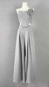 Suit with Vest and Pleated Wide Leg Trousers Three piece set L – Posh Atomic