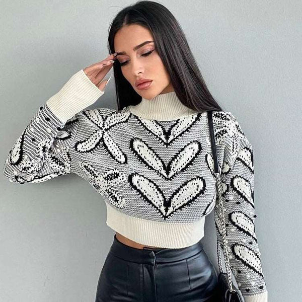Trendy Slim-fit Long-sleeved Sweater LS3140 White S – Posh Atomic