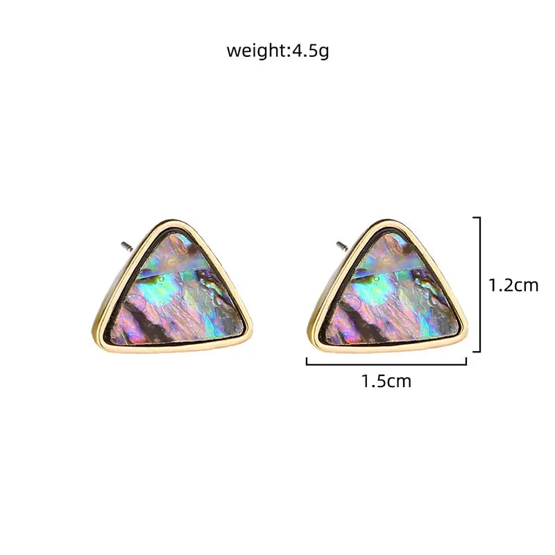 Triangular Natural Color Abalone Shell Stud – Posh Atomic