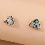 Triangular Natural Color Abalone Shell Stud – Posh Atomic