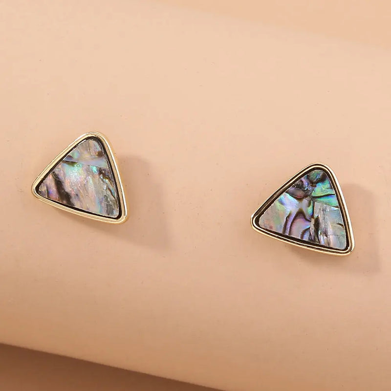 Triangular Natural Color Abalone Shell Stud – Posh Atomic
