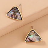 Triangular Natural Color Abalone Shell Stud default – Posh Atomic