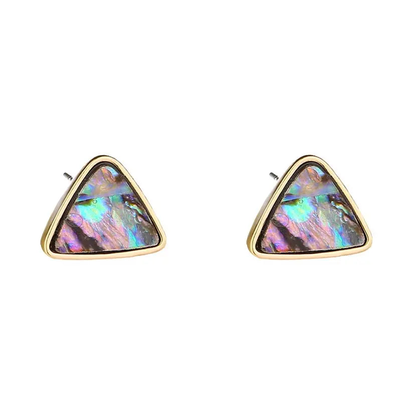 Triangular Natural Color Abalone Shell Stud – Posh Atomic