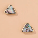 Triangular Natural Color Abalone Shell Stud – Posh Atomic