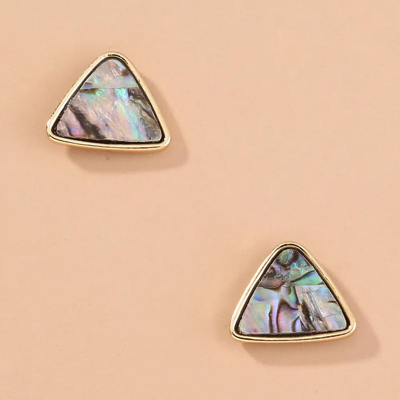 Triangular Natural Color Abalone Shell Stud – Posh Atomic