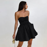 Tube Top Dress Female Fashion Waist-controlled Black M – Posh Atomic