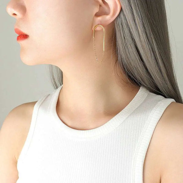 U-shaped Ear Studs Gold Earrings – Posh Atomic