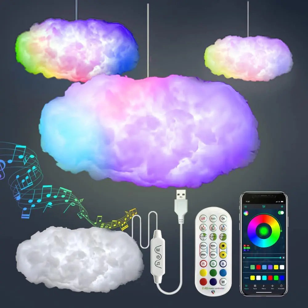 USB Cloud Light APP Control Music Synchronization Ambient Light White USB – Posh Atomic