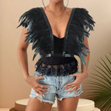 Vintage Feather Leather Bolero Top YM012 – Posh Atomic