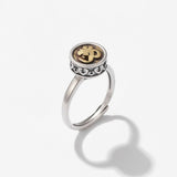 Vintage Six Word Mantra Enamel Anxiety Spinning Ring Silver Necklace Flowers Adjustable Opening – Posh Atomic