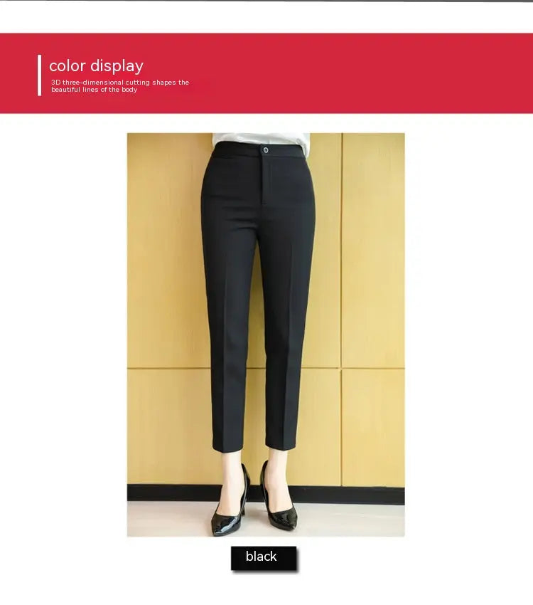 Women's Black Trousers Cropped Black 4XL – Posh Atomic