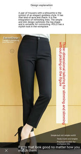 Women's Black Trousers Cropped Black 5XL – Posh Atomic